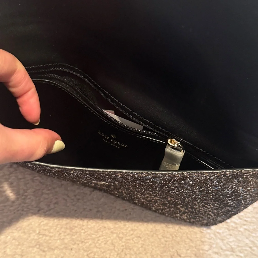 Kate Spade Elegant Black Glitter Clutch